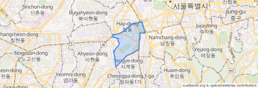 Mapa de ubicacion de 중림동.