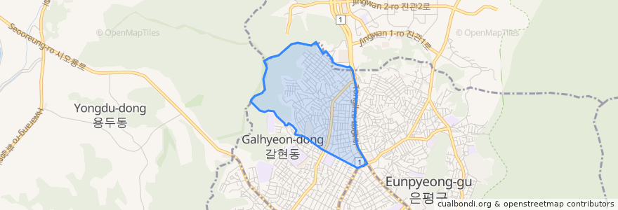 Mapa de ubicacion de Galhyeon 1(il)-dong.