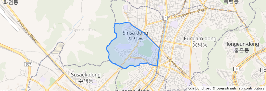 Mapa de ubicacion de 신사2동.