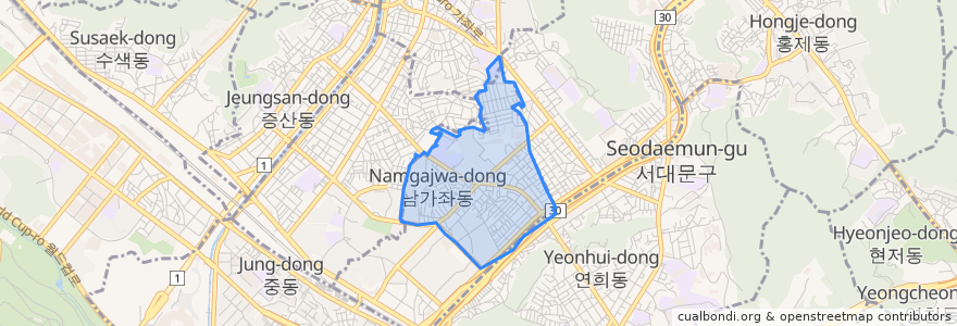 Mapa de ubicacion de 남가좌2동.