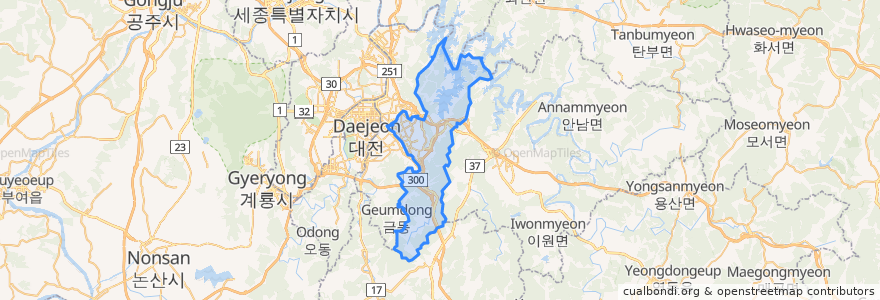 Mapa de ubicacion de 동구.