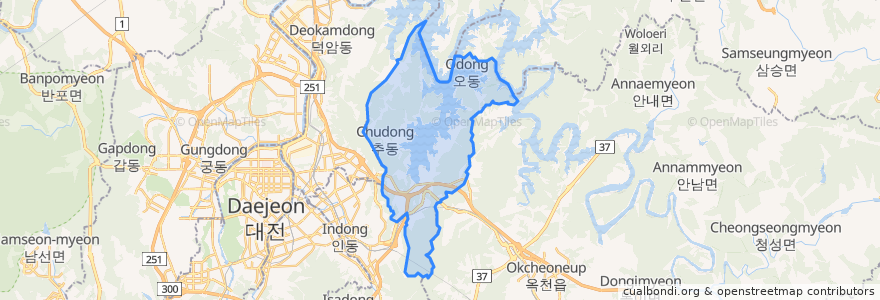 Mapa de ubicacion de 대청동.