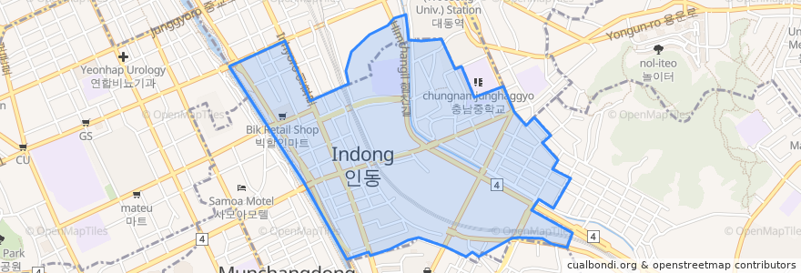 Mapa de ubicacion de 신인동.