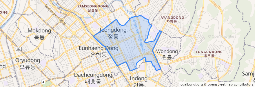 Mapa de ubicacion de 중앙동.