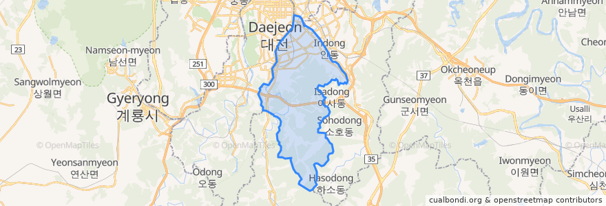 Mapa de ubicacion de 중구.