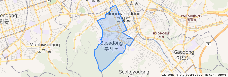 Mapa de ubicacion de Busa-dong.