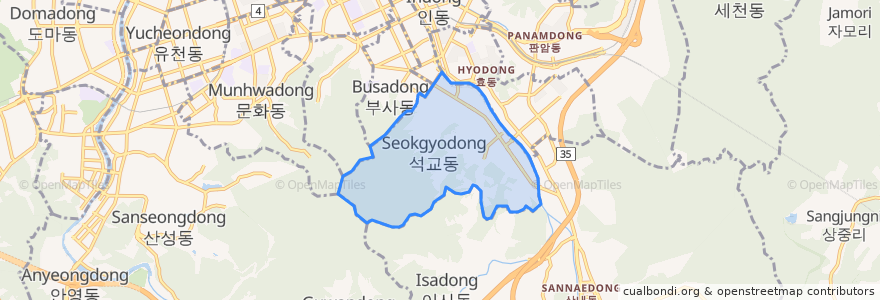 Mapa de ubicacion de 석교동.