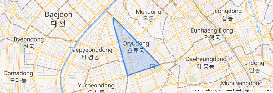 Mapa de ubicacion de Oryu-dong.