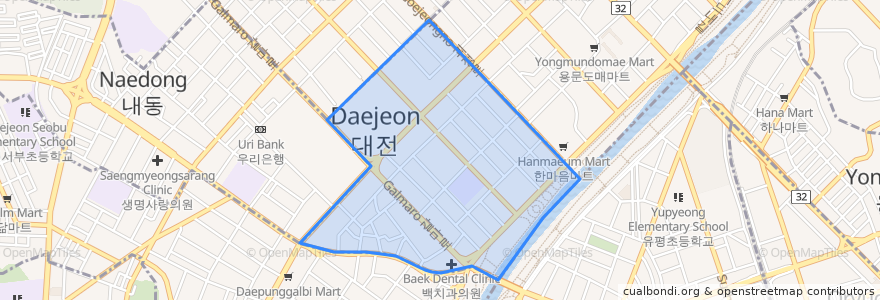 Mapa de ubicacion de 가장동.