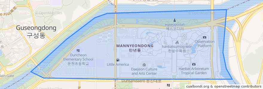 Mapa de ubicacion de 만년동.