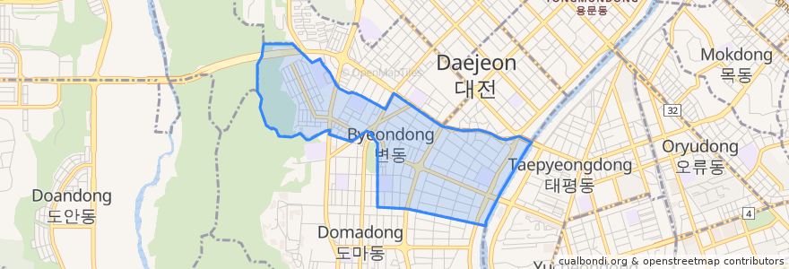 Mapa de ubicacion de 변동.