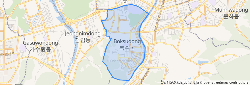 Mapa de ubicacion de Boksu-dong.