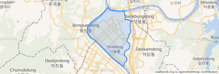 Mapa de ubicacion de 목상동.