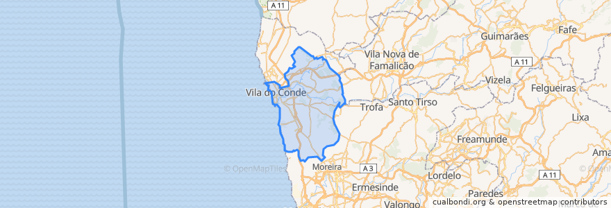 Mapa de ubicacion de Vila do Conde.