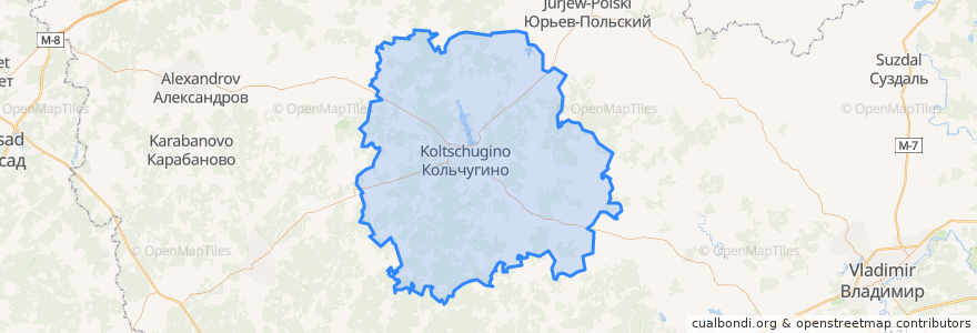 Mapa de ubicacion de Кольчугинский район.