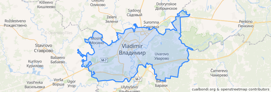 Mapa de ubicacion de городской округ Владимир.