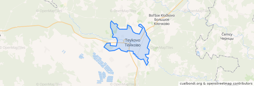 Mapa de ubicacion de городской округ Тейково.