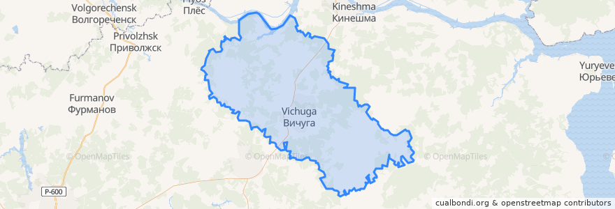 Mapa de ubicacion de Вичугский район.