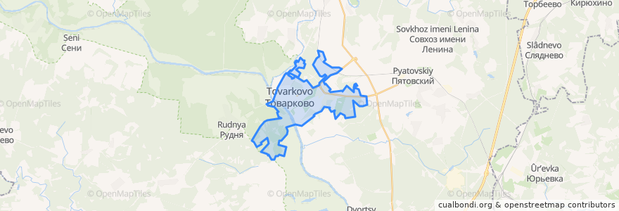 Mapa de ubicacion de городское поселение Товарково.