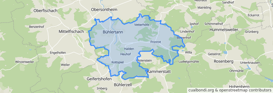 Mapa de ubicacion de Bühlertann.