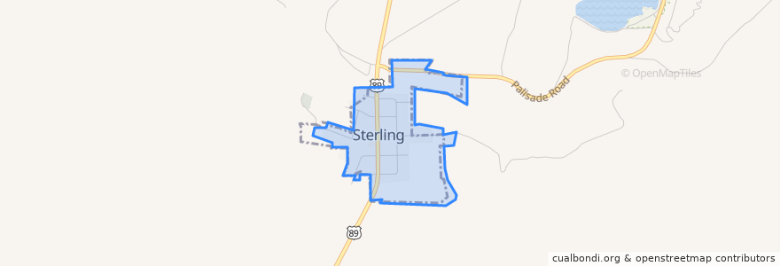 Mapa de ubicacion de Sterling.