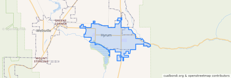 Mapa de ubicacion de Hyrum.