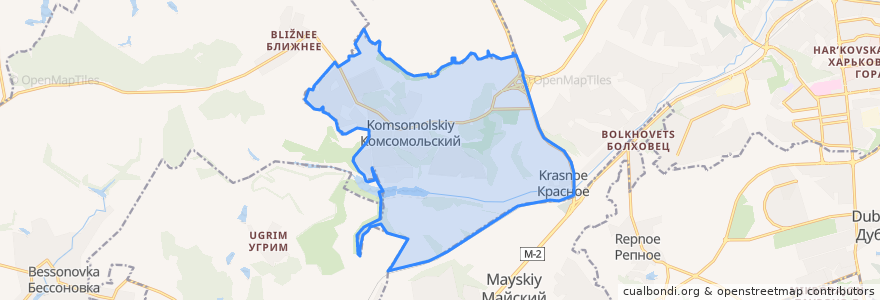 Mapa de ubicacion de Комсомольское сельское поселение.