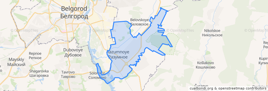 Mapa de ubicacion de городское поселение Разумное.