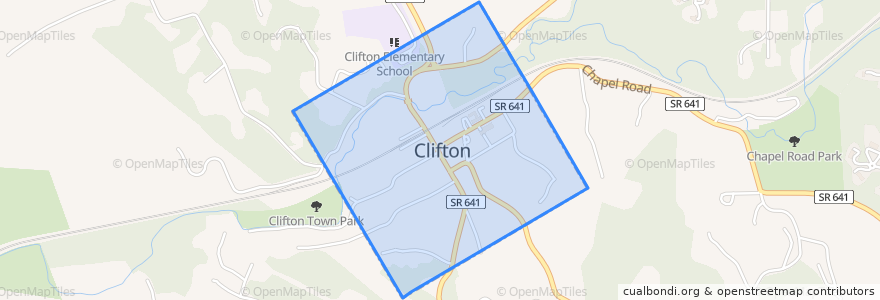 Mapa de ubicacion de Clifton.