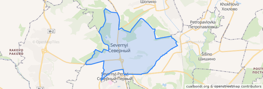 Mapa de ubicacion de городское поселение Северный.