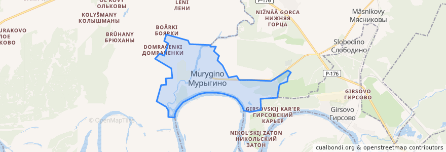 Mapa de ubicacion de Мурыгинское городское поселение.