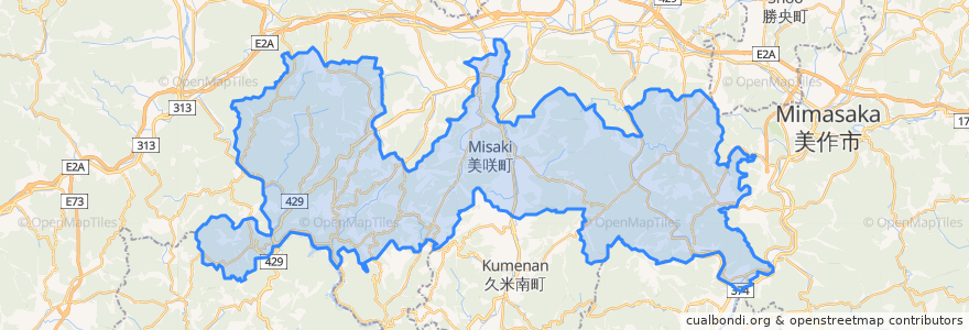 Mapa de ubicacion de 美咲町.