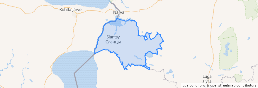 Mapa de ubicacion de Rajon Slanzy.