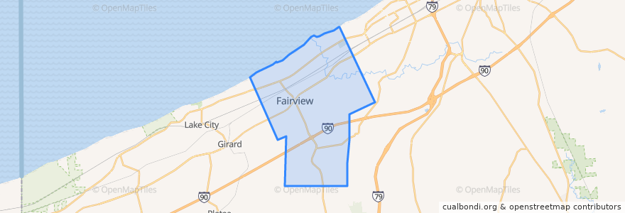 Mapa de ubicacion de Fairview.