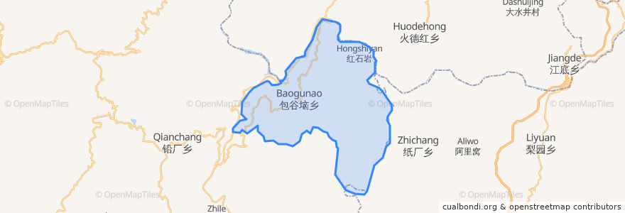 Mapa de ubicacion de 包谷垴乡.