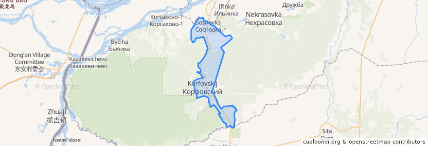 Mapa de ubicacion de Корфовское городское поселение.