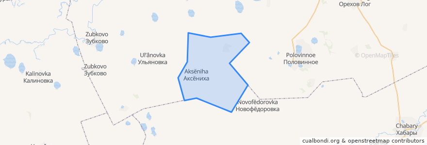 Mapa de ubicacion de Аксёнихинский сельсовет.