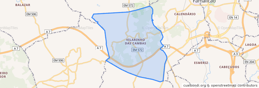 Mapa de ubicacion de Vilarinho das Cambas.