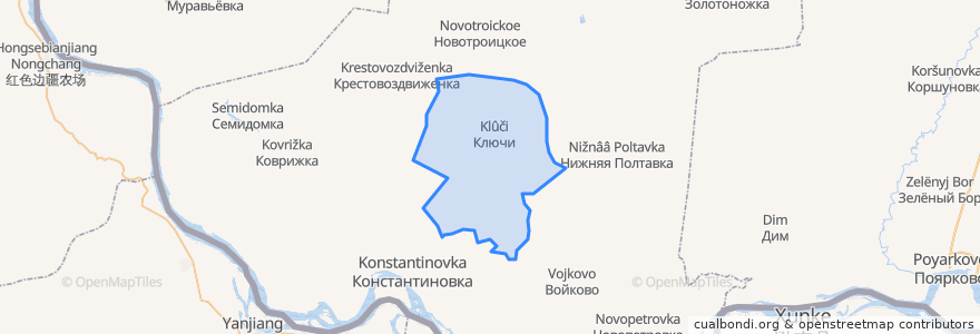 Mapa de ubicacion de Ключевской сельсовет.