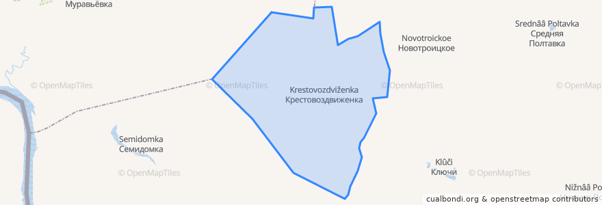 Mapa de ubicacion de Крестовоздвиженский сельсовет.