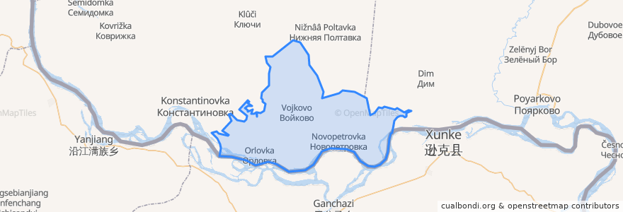 Mapa de ubicacion de Новопетровский сельсовет.