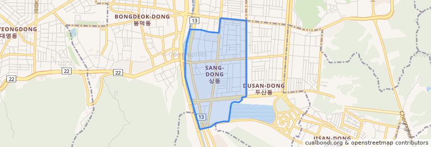 Mapa de ubicacion de 상동.