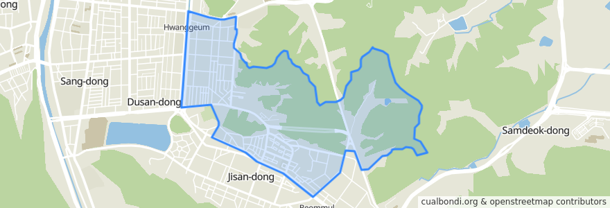 Mapa de ubicacion de 지산1동.