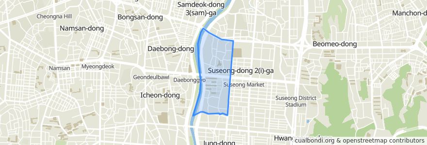 Mapa de ubicacion de Suseong 1(il)-ga-dong.