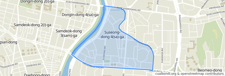 Mapa de ubicacion de Suseong 4(sa)-ga-dong.