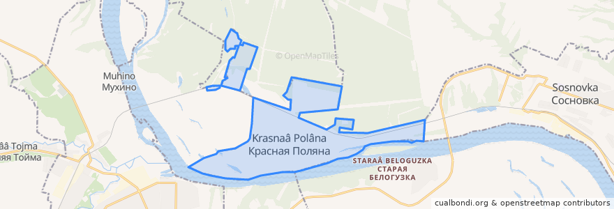 Mapa de ubicacion de Краснополянское городское поселение.