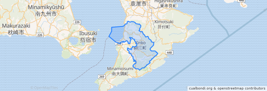 Mapa de ubicacion de 錦江町.