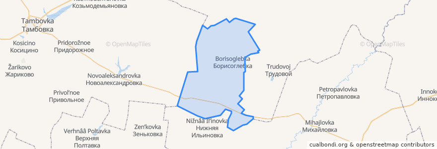 Mapa de ubicacion de Борисоглебский сельсовет.