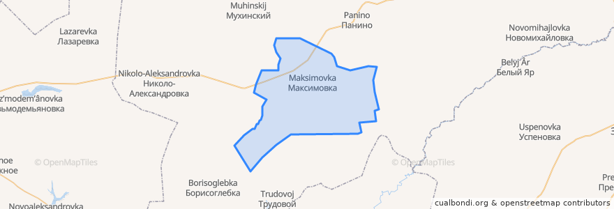 Mapa de ubicacion de Максимовский сельсовет.