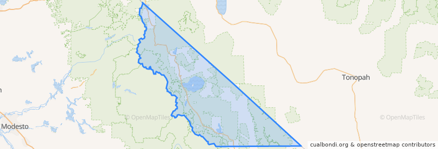 Mapa de ubicacion de Mono County.